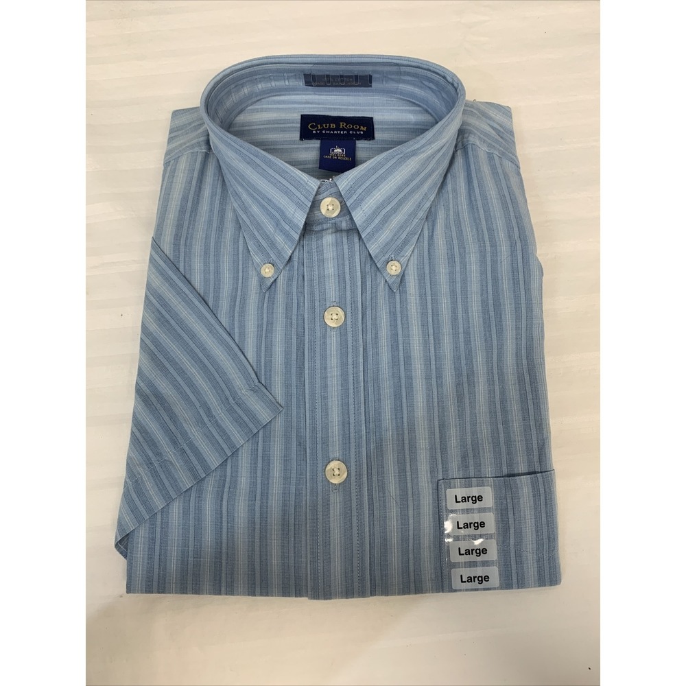 Club Room By Charter Shirt Long Sleeve Mens‎ Large Dress Stripe Button Up